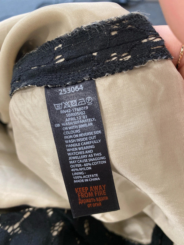 Stylish Monsoon black embroidery dress Uk 14 AW002