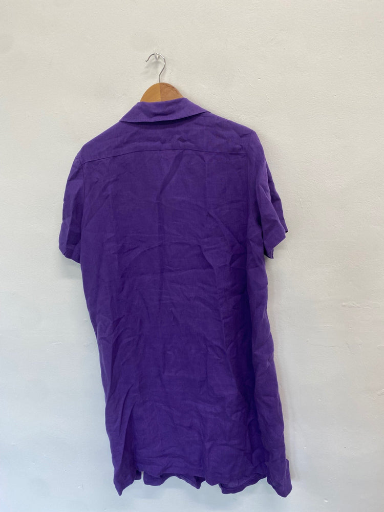 Fabulous MARINA RINALDI Dress UK 20 Purple button SO001