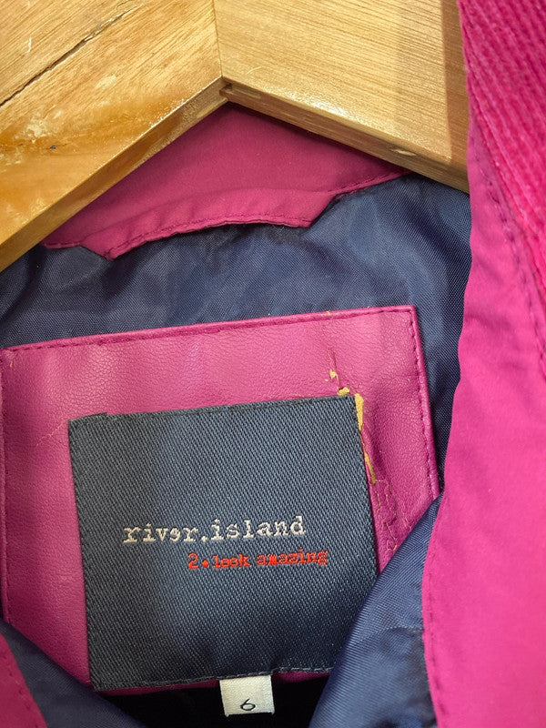 Fab Cerise Pink quilted jacket from River Island UK6 KM004