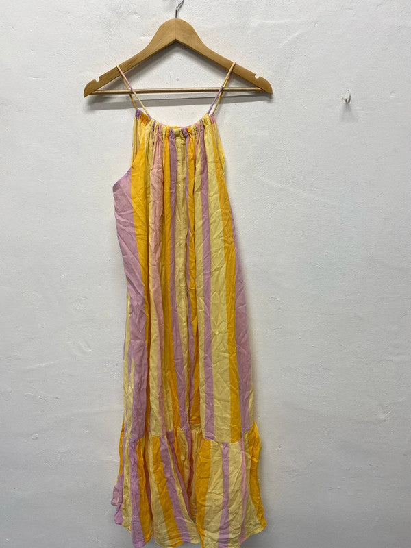 Fabulous Mango Striped summer dress UkM pastels KS002