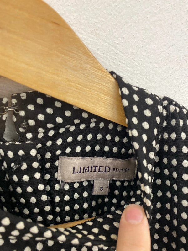 M&S Elegant Black & White Polkadot Sheath Dress UK 8 AG006