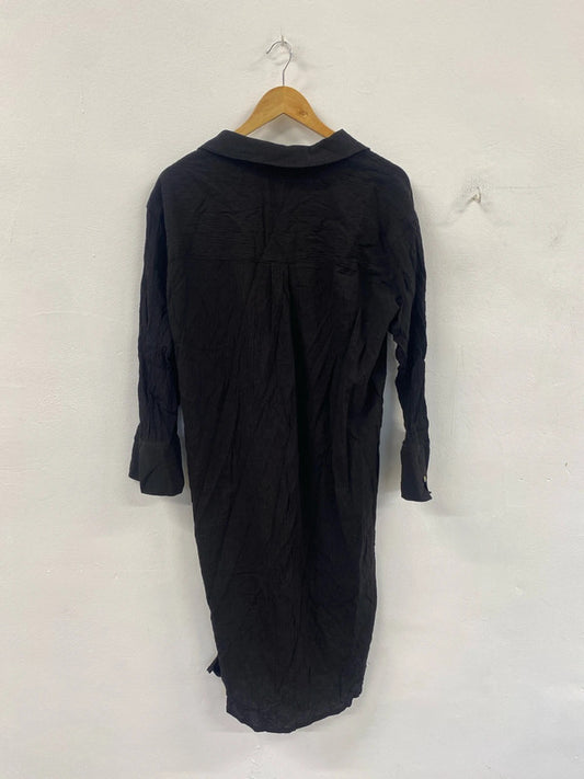 Fabulous H&M black ruched dress uk 10 KS002