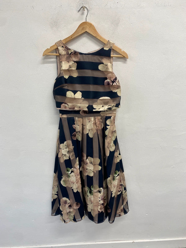 Stunning coast striped floral midi dress UK 8 JM009