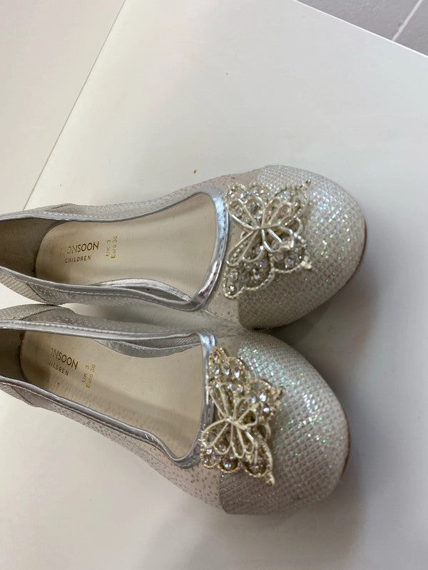 Fabulous Monsoon butterfly embellished party shoes Uk3 JS004