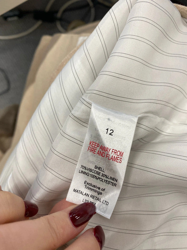 Lovely papaya beige linen blazer UK 12 AO001