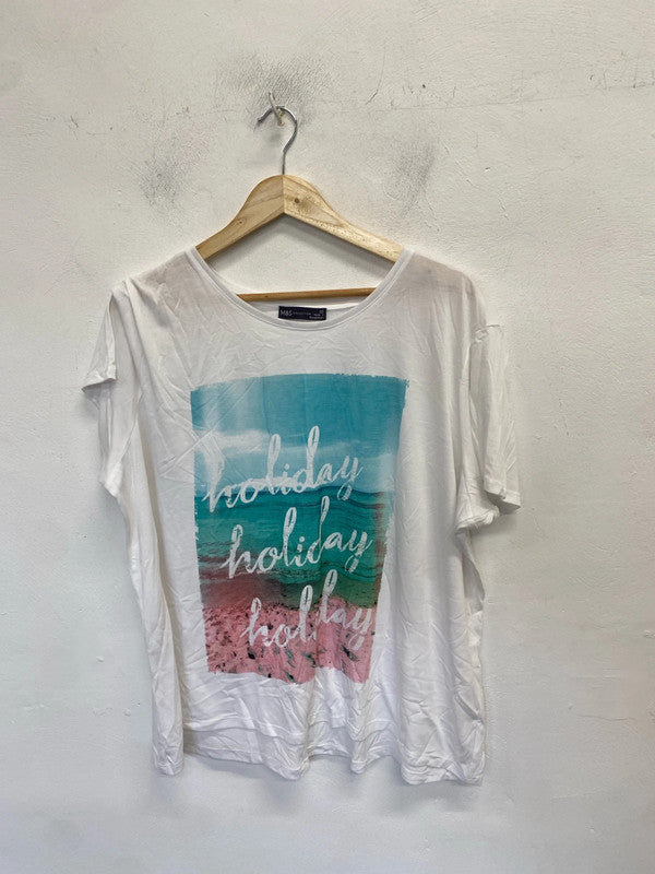 Lovely m&s Summer printed tshirt UK 22 LK006