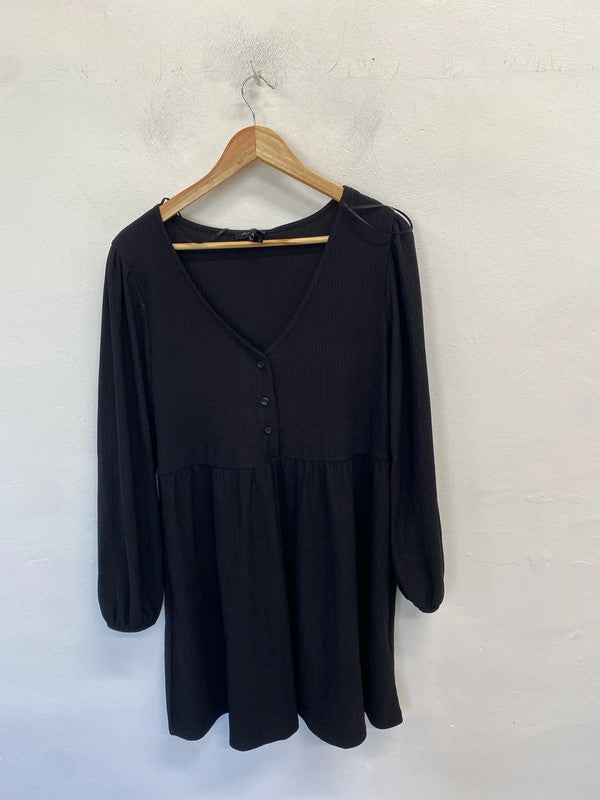 Gorgeous new look black smock dress nwt UK 12 AE001