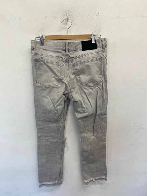 Lovely waven light grey ripped jeans “erika” UK 10 LH002