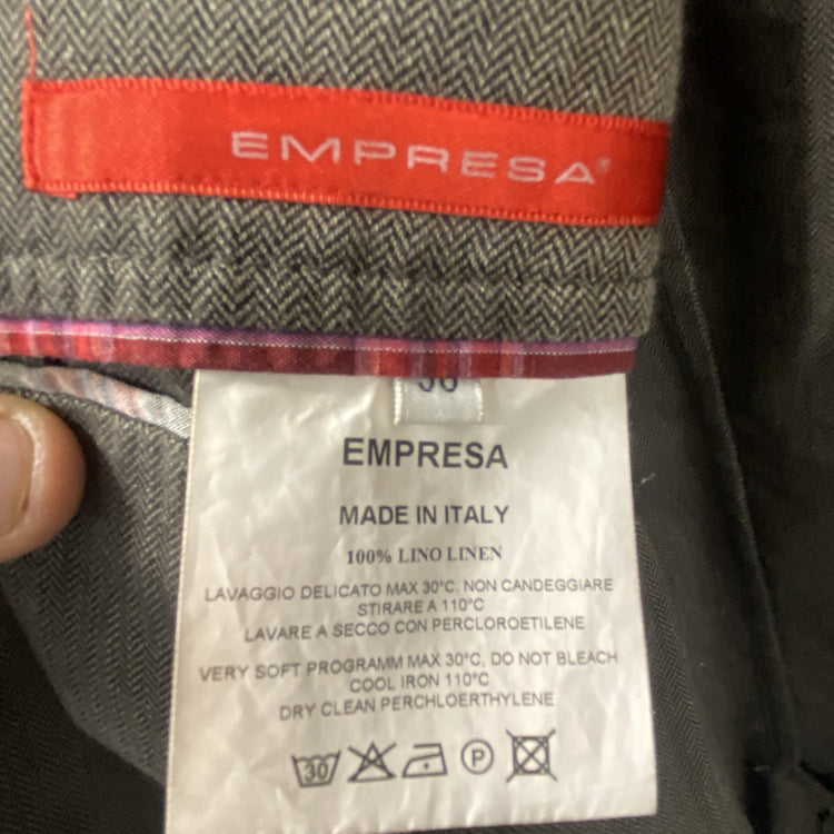 Empresa Linen Jacket Men’s 40” Brown Herringbone Tan 50 Made In Italy FE001