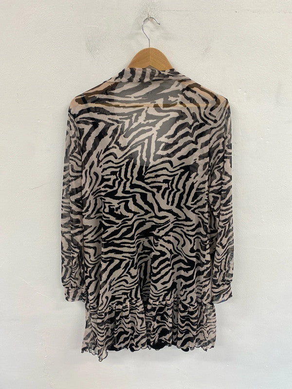 Fabulous Zebra print sheet midi dress with slip River Island Curve 18 CR002