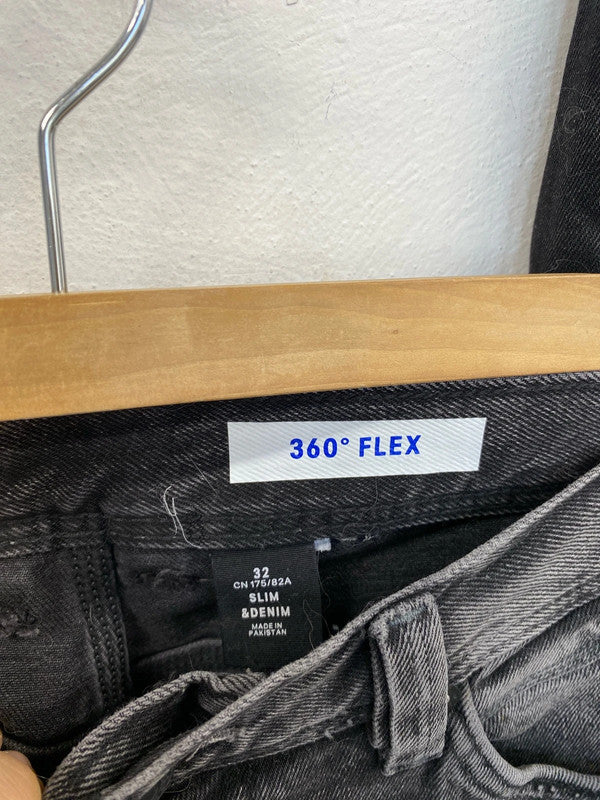 Trio of black and charcoal H&M men’s jean 32 #3 JR001