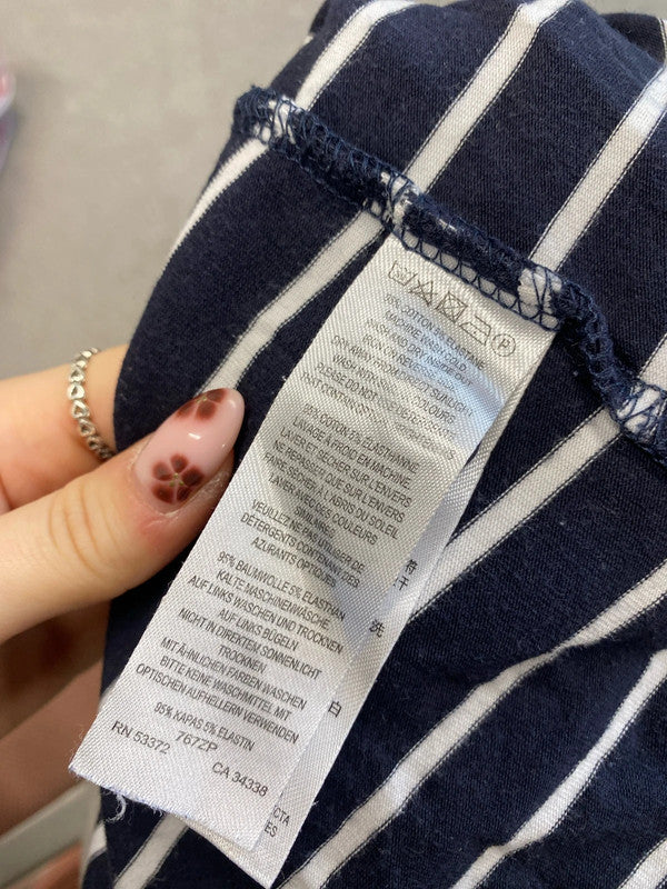 Lovely duo of Topshop French connection h&m striped long sleeve tops UK M NN001 #2