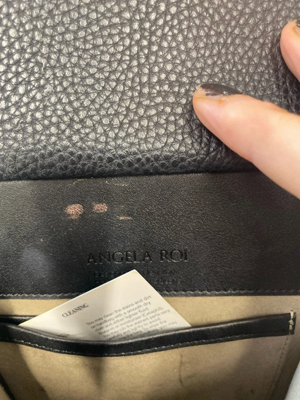 Fabulous Angela Roi black pebbled signature cross body bag RF001