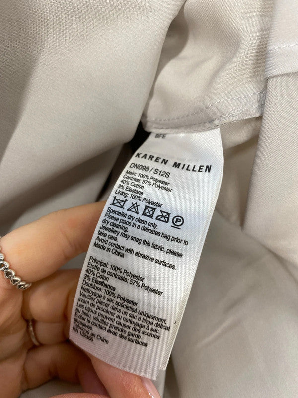 Stunning Karen Millen black white stripe mini a line dress UK 6 KM004