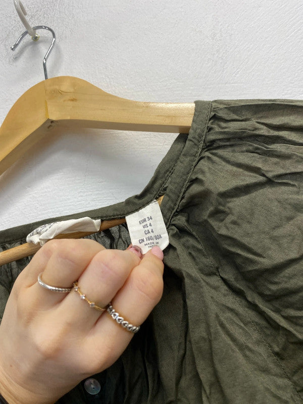 Lovely duo of shirts logg h&m khaki orange UK 6 #8 LK009