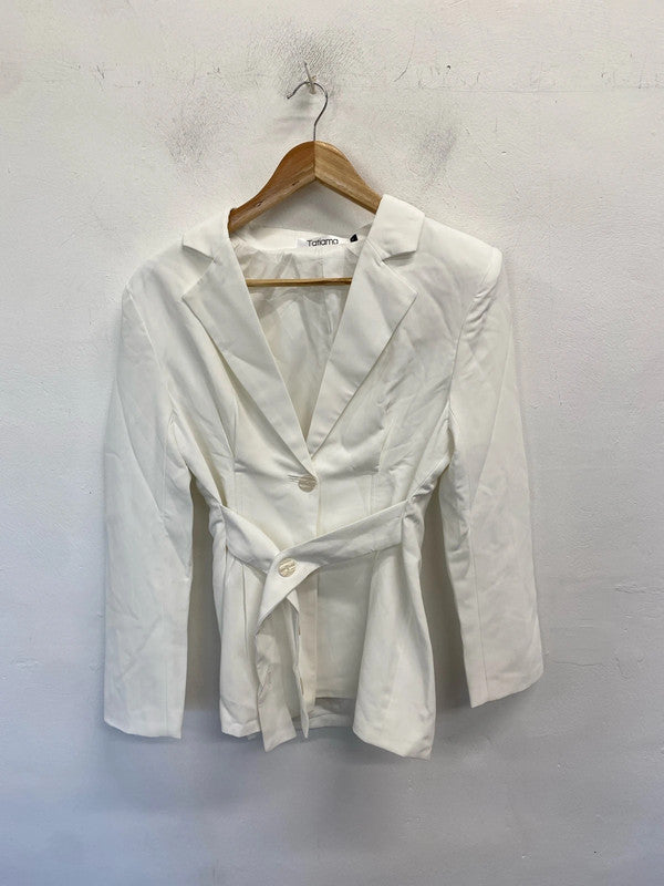Lovely tatiama white blazer UK S AE001