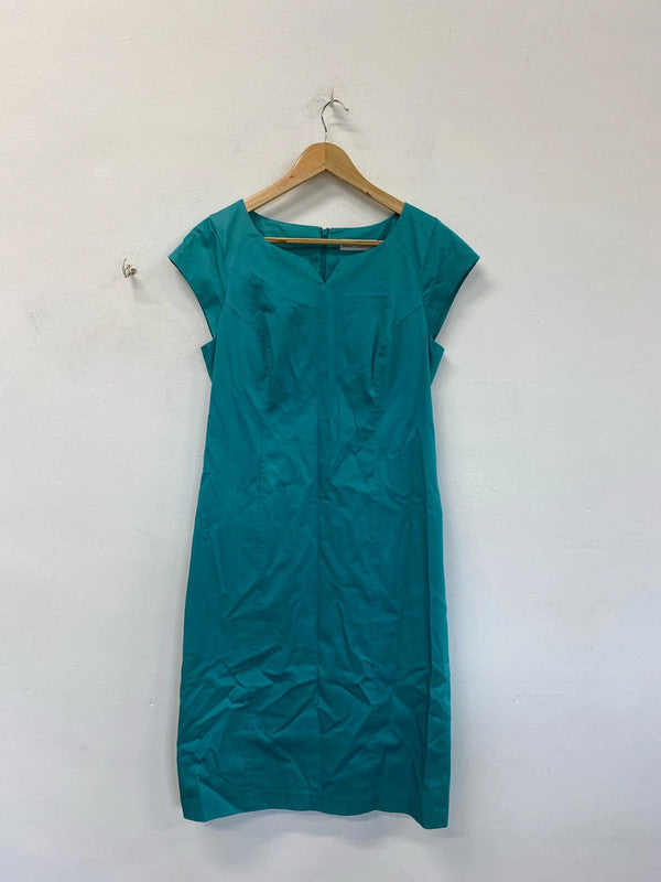 Fabulous Artigiano teal soft peacock Uk12 dress New LW005