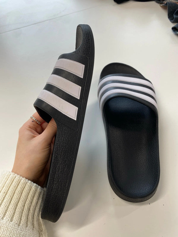Fabulous adidas Adilette black white slides aqua UK 5 NC001