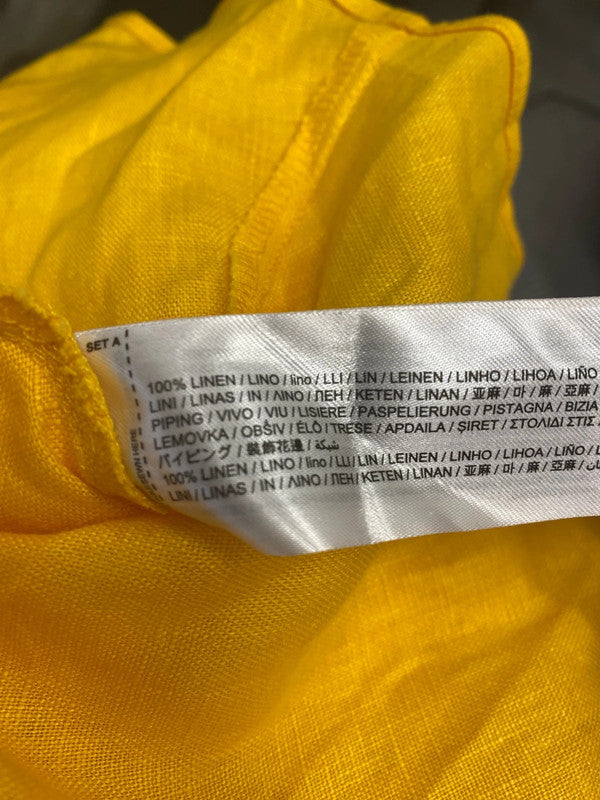Fabulous Mango Sunshine Yellow Linen Dress UkL KS002