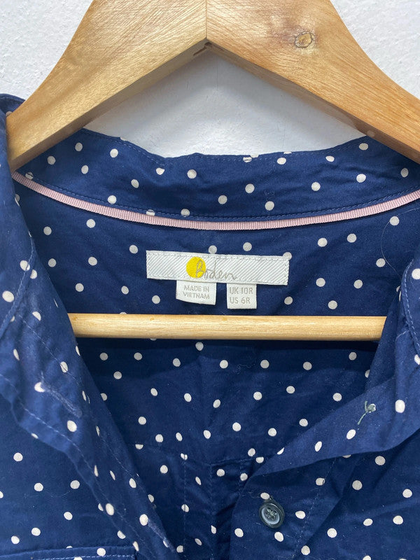 Fabulous Navy a Boden spotted Cotton shirt Uk10 Regular MM005