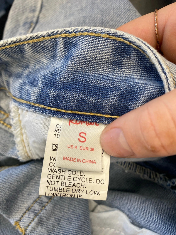 Fun and flirty Romwe wide leg ripped jeans uk 8 KD001