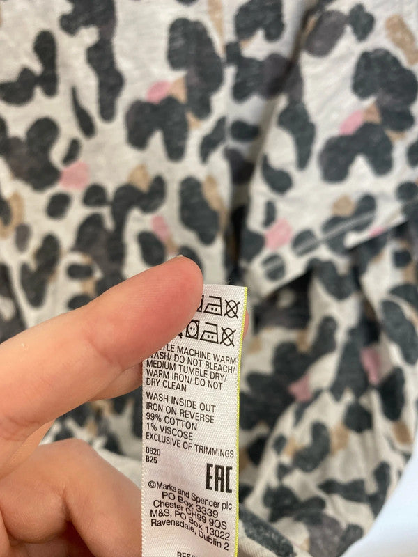 M&S Duvet Days Fabulous Multicolour Animal Print Night Dress UK 24 LK006