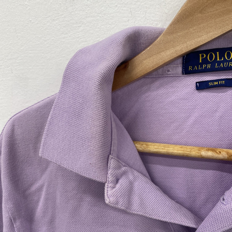 Polo Ralph Lauren Slim Fit Polo Shirt - Lavender Lilac Size Large LL003