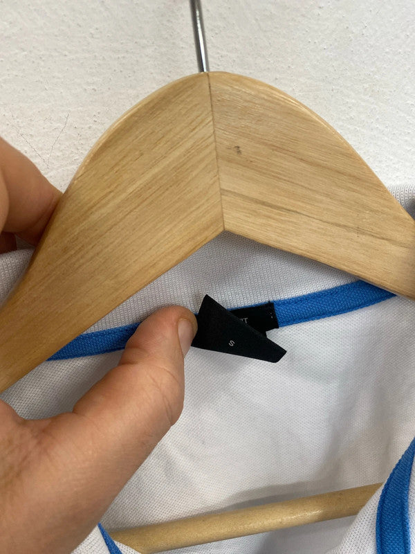 Classic Hugo Boss white blue trim polo S SD001