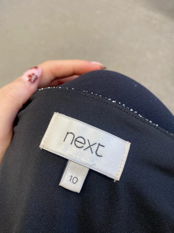 Stunning next sparkle black midi formal dress UK 10 MB001