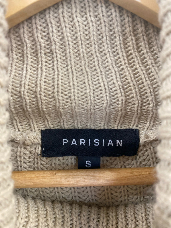 Parisian Stylish Beige Knit Jumper Dress Size S LK009