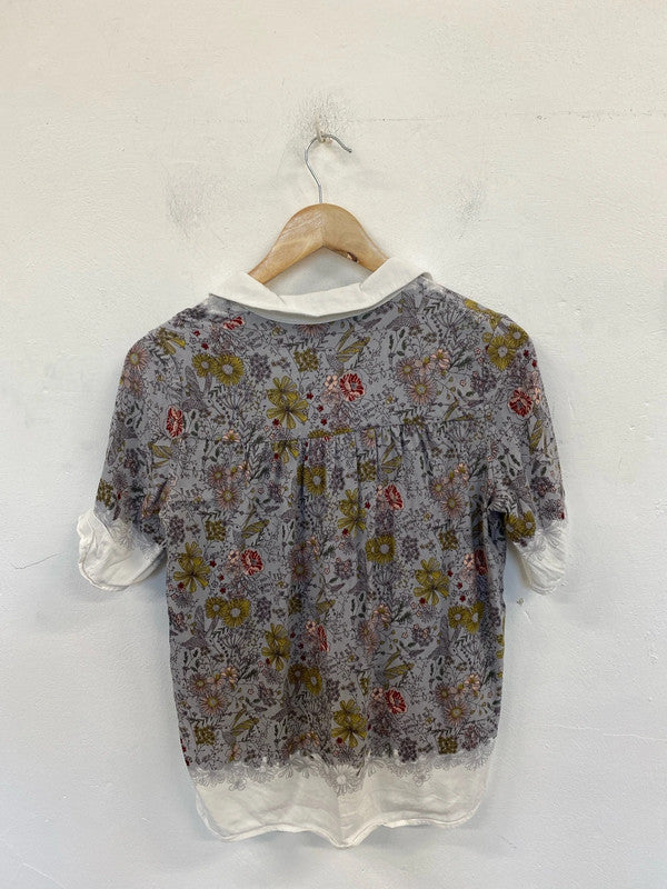 White Stuff Stylish Floral Boho Top UK 10 WLH01