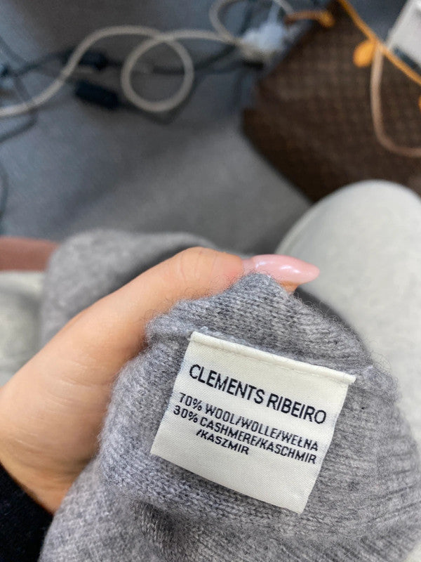 Lovely clements ribero grey sparkle jumper dress cash wool blend UK M AG006