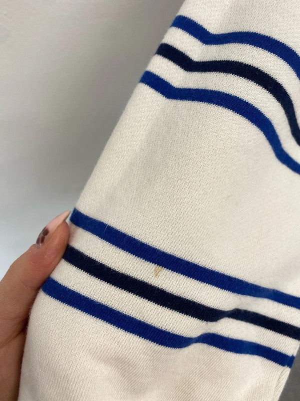 Lovely crew clothing company striped 1/4 zip jumper UK 16 LG006