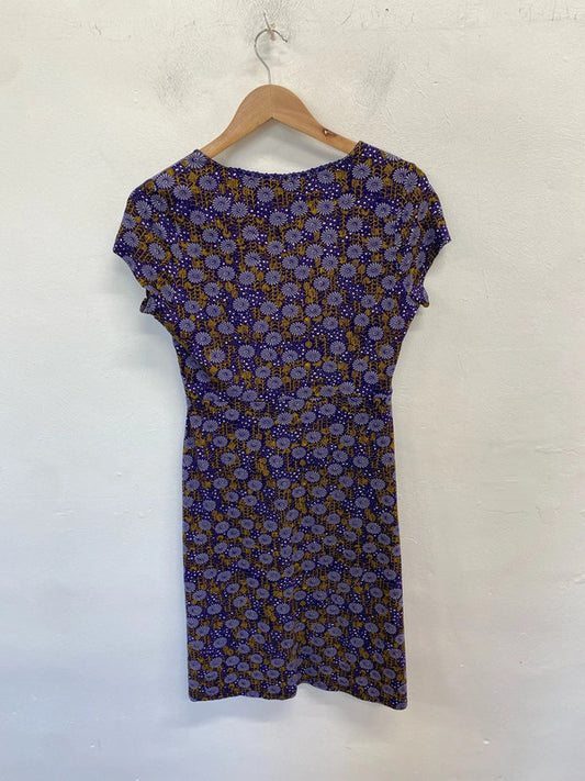 Lovely white stuff purple floral midi dress nwt UK 10 WLH01