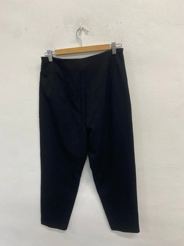Lovely massimo Dutti black crop trouser UK 12 SS002