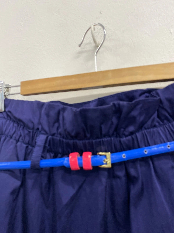 Fabulous Vintage Paperbag top flared skirt purple blue Uk10 KD001