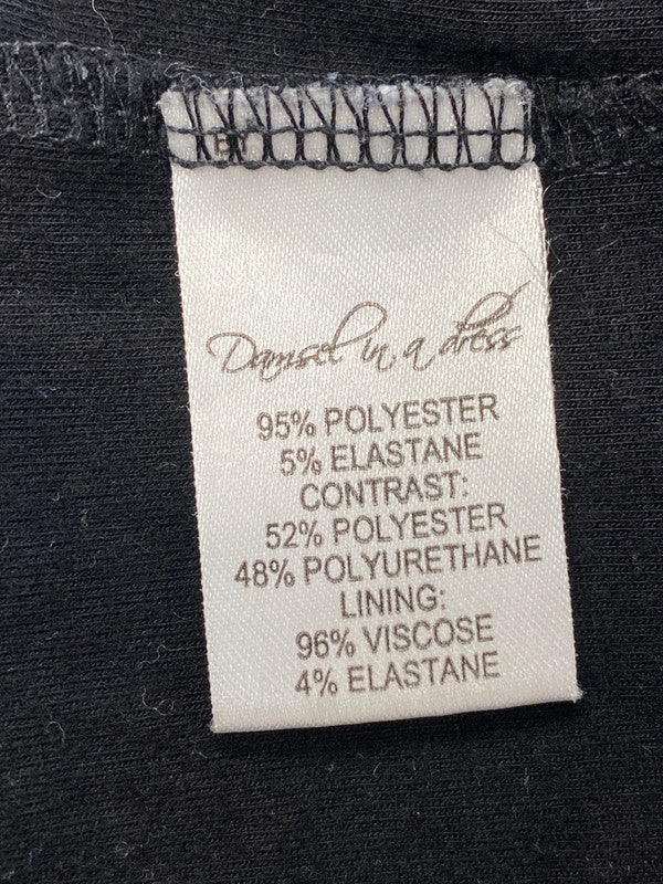 Lovely damsel in a dress spotted black green midi UK 8 AG006