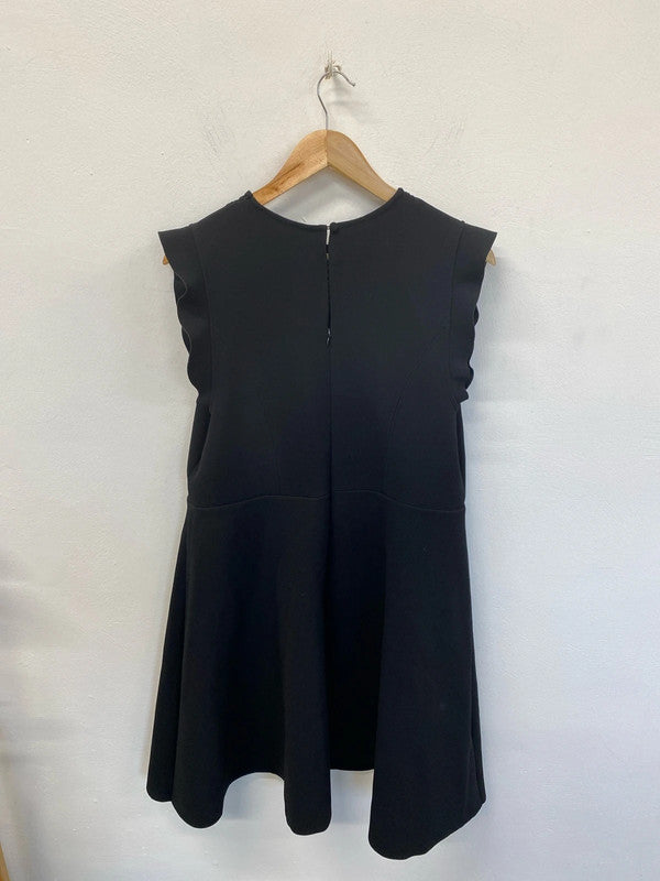 Next Chic Black Woven Detail Mini Dress UK 20 RM002