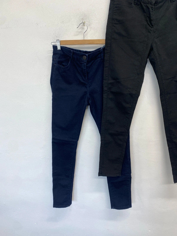 Gorgeous casual comfy duo of Jeggings by M&S navy black UK 10 SW001 #25