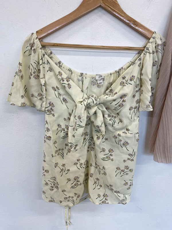 Next & River Island Chic Neutral Blouses Duo UK 12 #2 GW001