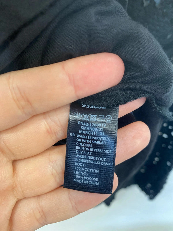 Monsoon Chic Black Crochet Layered Dress With Slip Size S LW005