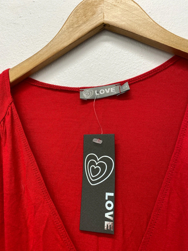 Fabulous Love red maxi dress casual classic UkS New KA001