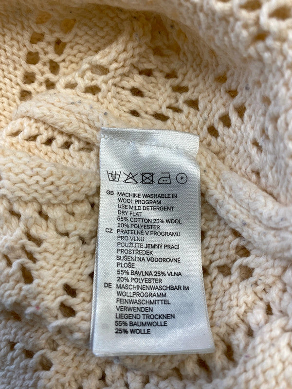 Fabulous Peach crochet knit wool blend jumper Uk10 JB001