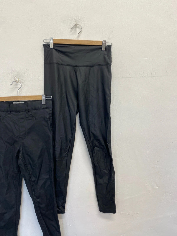 Stunning duo of faux leather black jeans next new look UK 8/10 LK009 #11