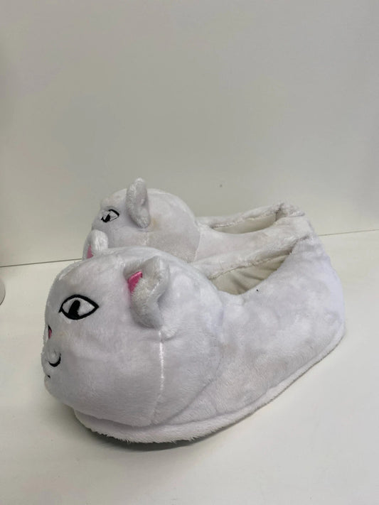 Fabulous Men’s Ripndip white cat flufffy slipper UkL/Xl 9-11 JR001