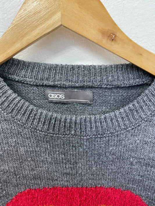 Lovely Rainbow ASOS jumper grey M JR001