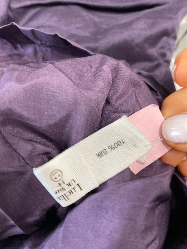 Fabulous Rare 1990’s Luella occasion event dress UK14 purple pink KN003