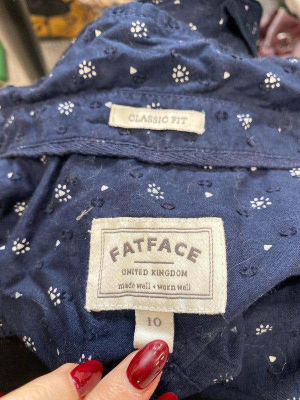 Lovely fatface navy pattern shirt UK 10 MM005