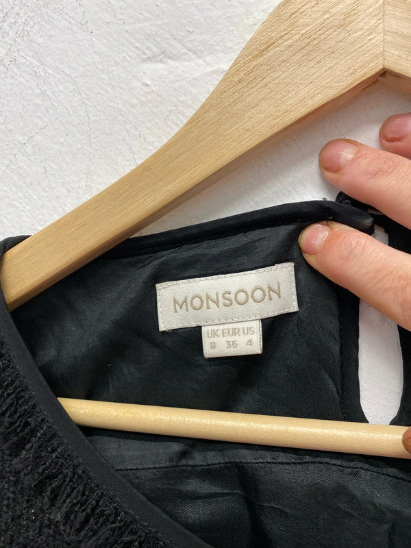 Absolutely stunning Black Monsoon boucle A line dress Uk8 AG006