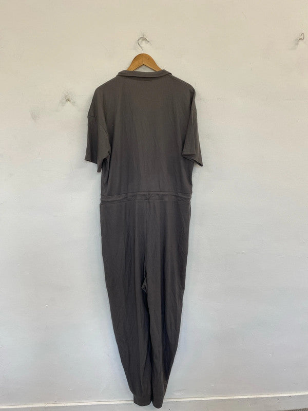 In The Style Chic Grey Ribbed Jumpsuit UK 24 LK006